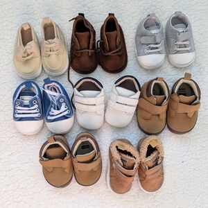 Classic Set Of Newborn Baby Walker Shoes Size 0-6 Months (8 Pairs)